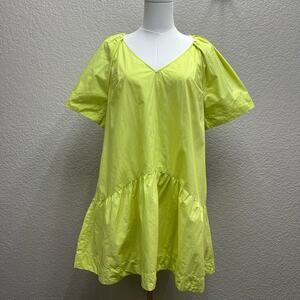 A New Day High Low Ruffle Hem Puff Short Sleeve Dress Small